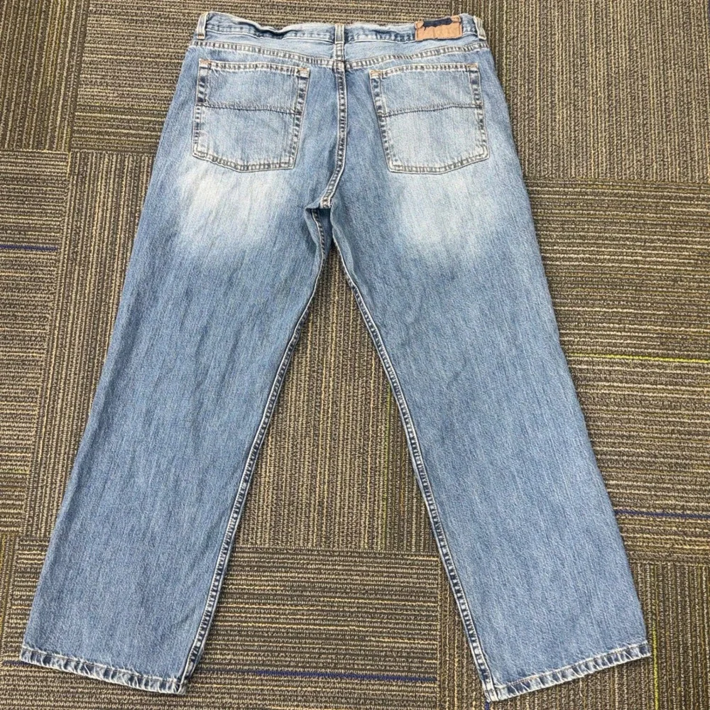 Faded Glory Bootcut Jeans Mens 38x32 Blue Excellent Loose Fit Medium Wash Denim